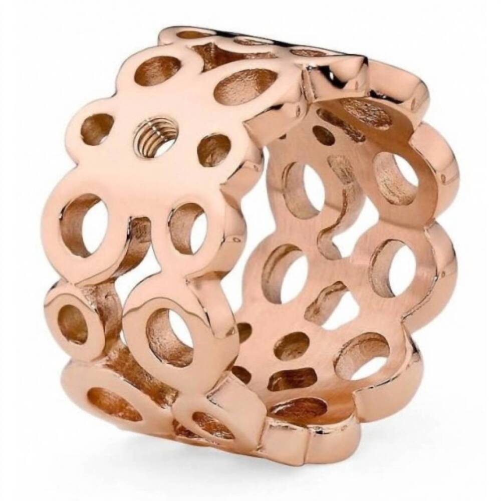 NEW QUDO women's basic ancona ring in rosegold